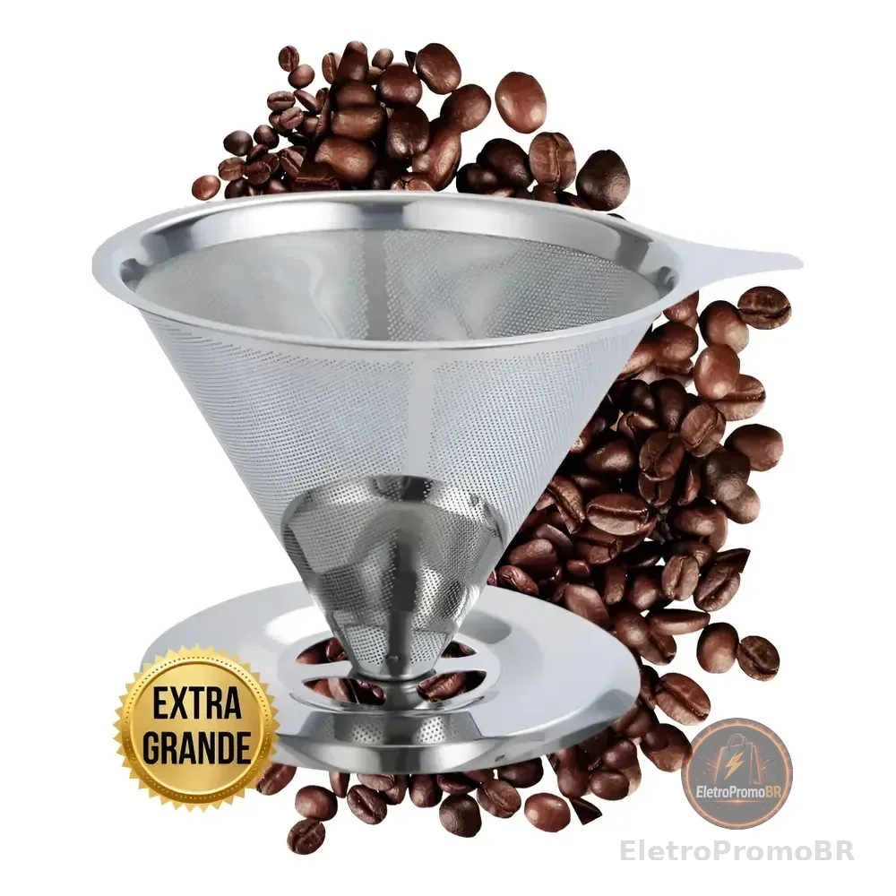 Coador Filtro De Café 104 Peneira Inox Aço Sem Uso De Papel