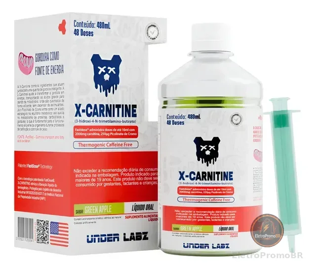 X Carnitine Under Labz S/ Cafeína Picolinato Cromo Carnitina