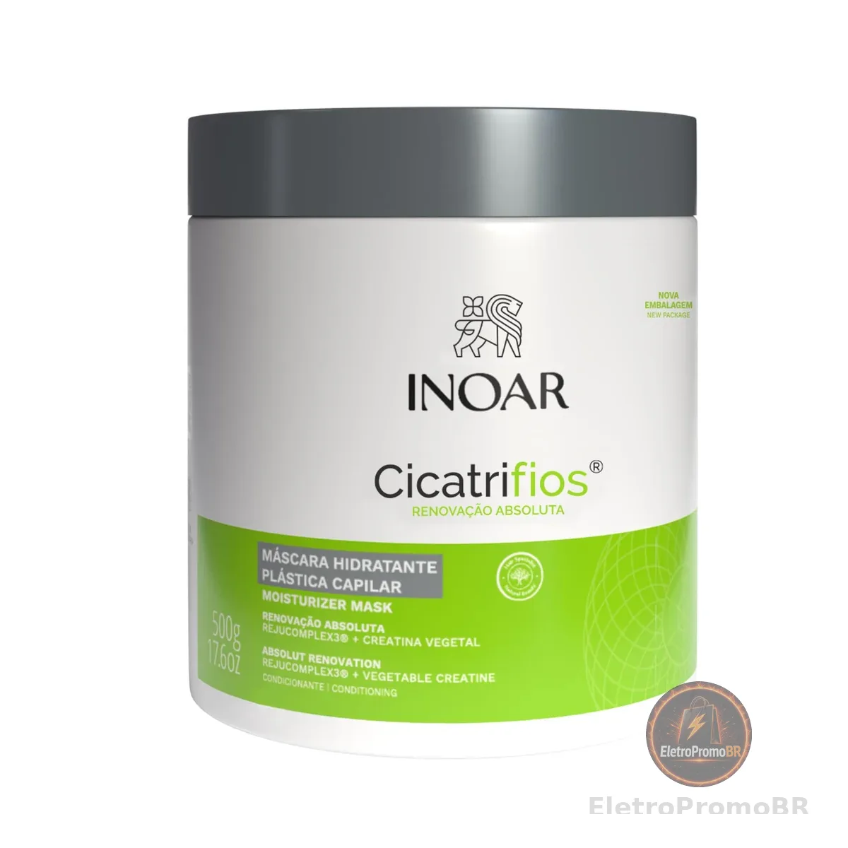 Inoar, Máscara Capilar CicatriFios – Hidratação, Brilho Intenso, Antifrizz e Recuperação dos Fios com Rejucomplex3-500g