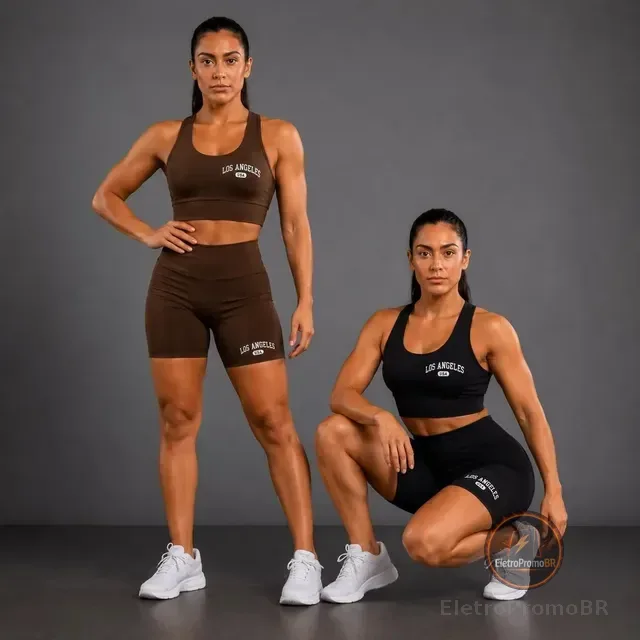Kit 2 Conjunto Top E Shorts  Academia Los Angeles