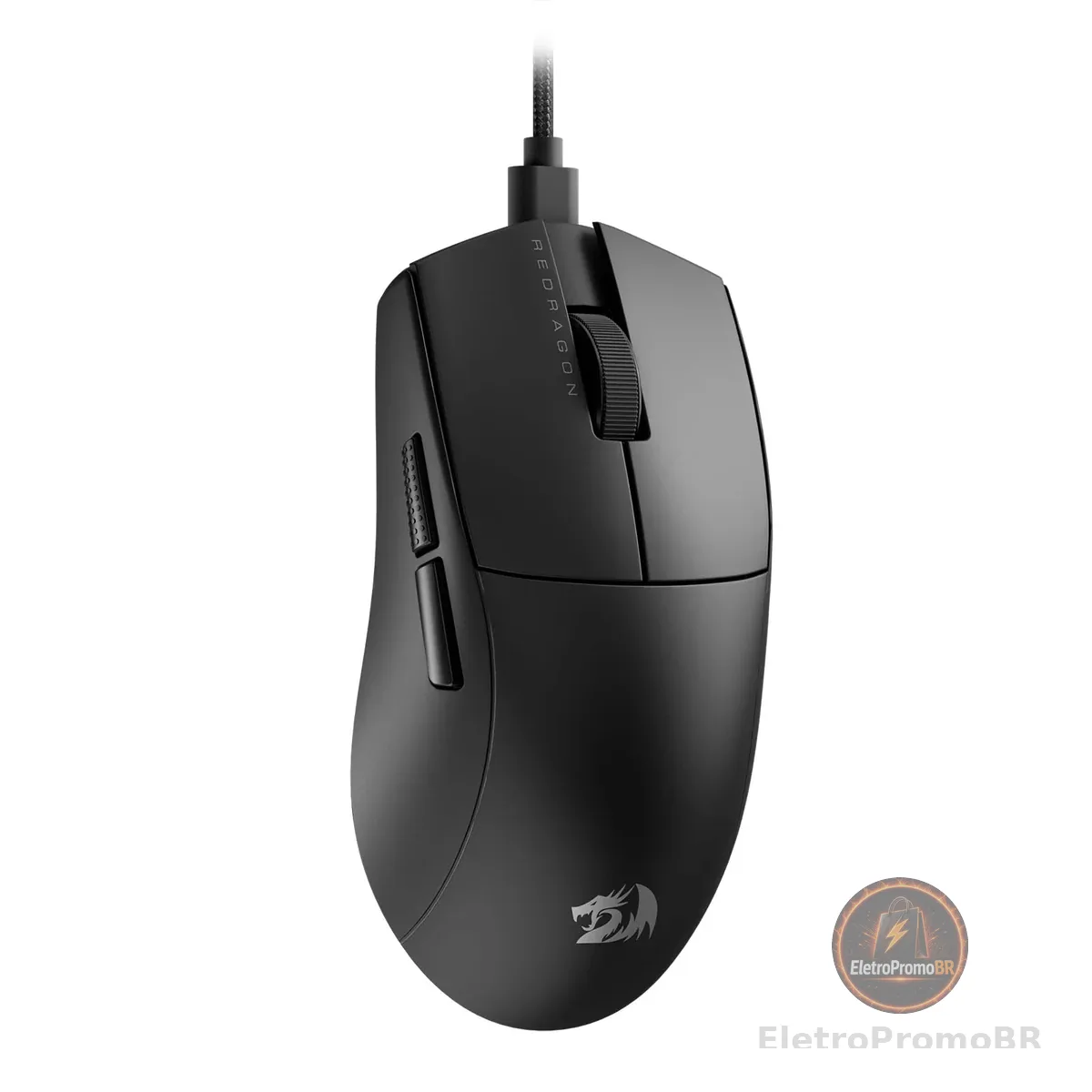 Mouse Gamer Redragon K1ng 1K Preto PAW3327 Cabo USB Tipo-C Removível 12400 DPI M724