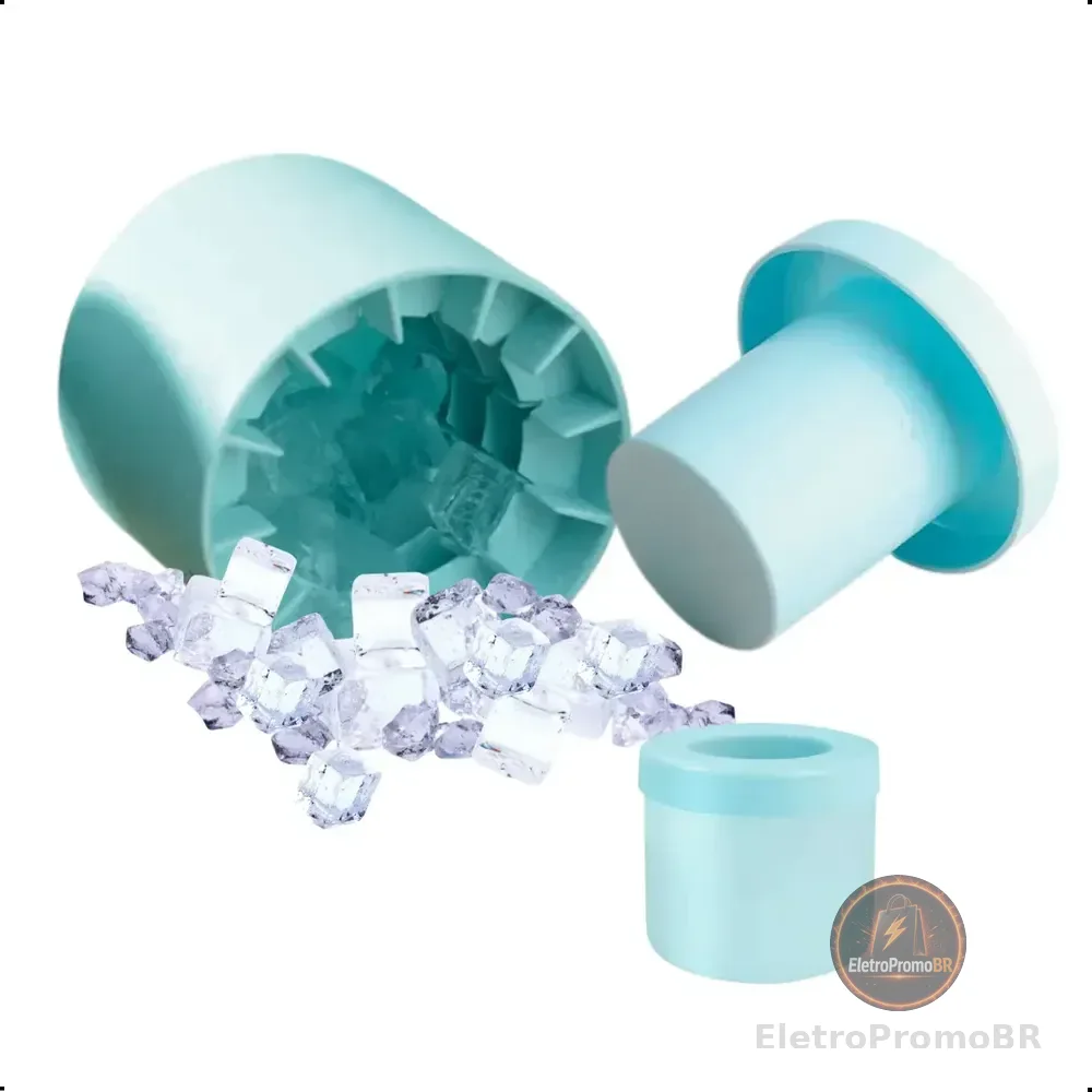 Forma De Gelo Silicone Cubo Flexível Circular Redonda Drink Azul-celeste