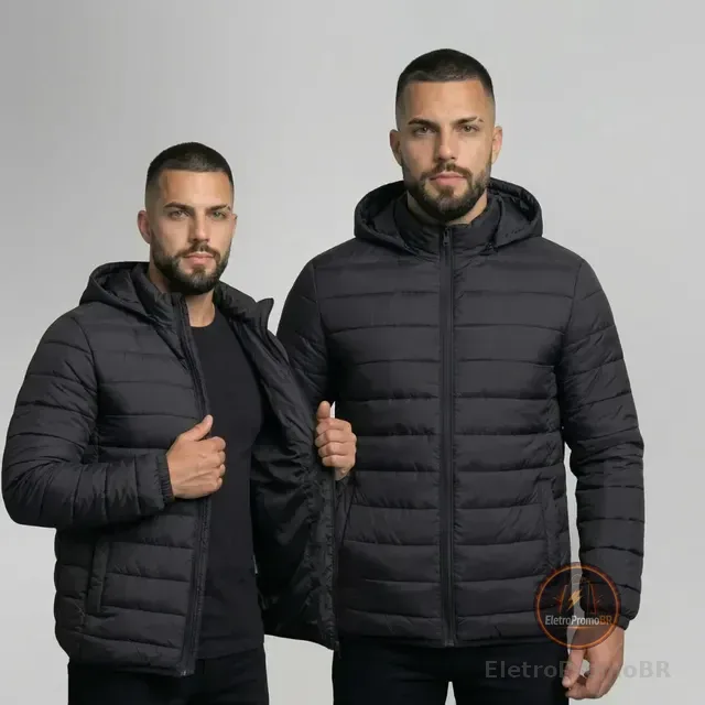 Jaqueta Masculina Puffer Bobojaco Nylon Frio Inverno Luxo