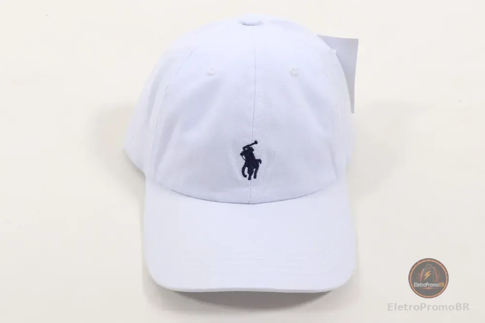 Boné Rl Original Importado Logo Bordado Aba Curva Ajustável Branco Unico