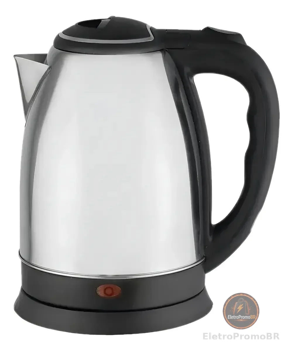 Chaleira Elétrica Inox 2L 1000W Base 360° Desligamento Automático 127V/220V (Prateado, 127V)