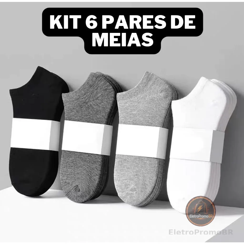 Kit 6 Pares Meia Soquete CANO CURTO