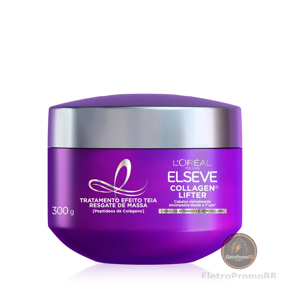 Elseve Collagen Lifter Máscara de Tratamento Condicionante Efeito Teia Para Resgate de Massa com Peptídeos de Colágeno Reconstrói a Fibra e Dá Volume por 72h 300g