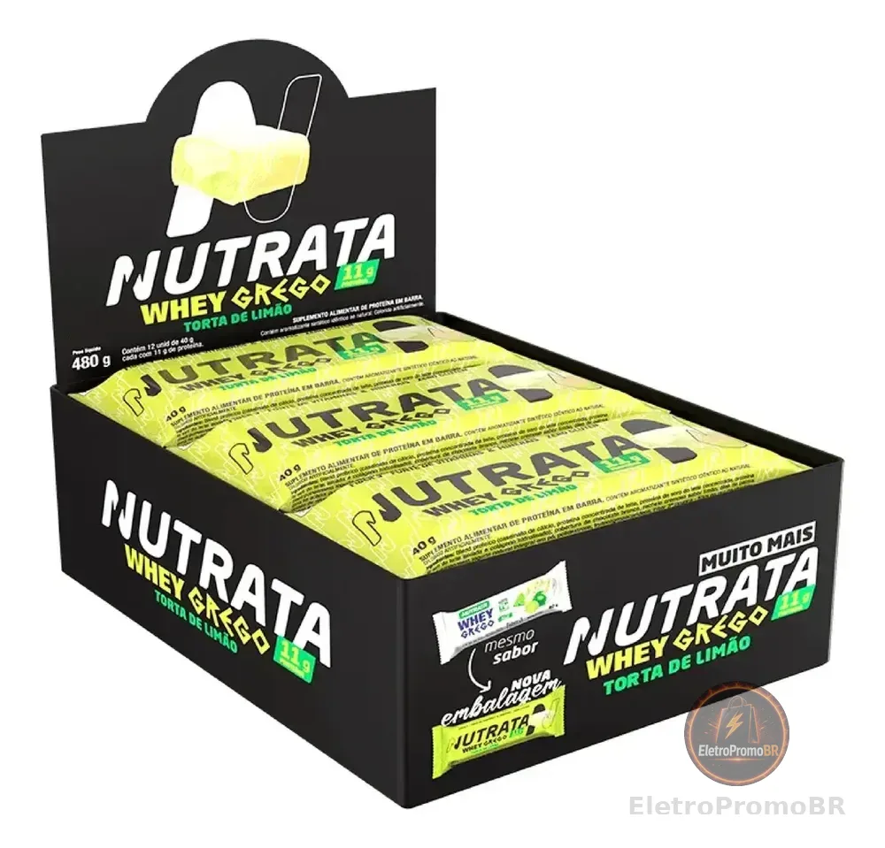Barra Whey Grego 40g Display com 12 unidades Torta de Limão Nutrata
