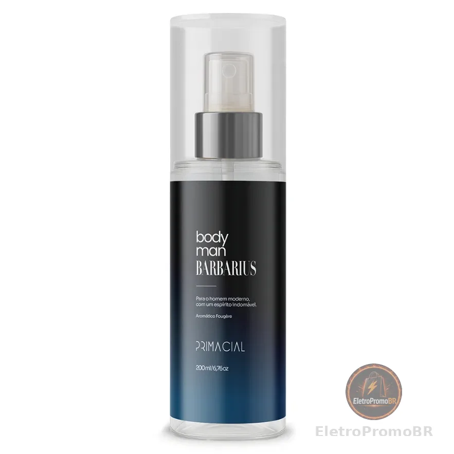 BODY SPLASH MASCULINO BARBARIUS 200ML - PRIMACIAL PERFUME AMADEIRADO
