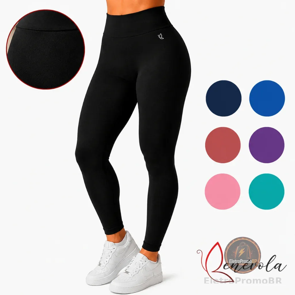 Calça  Legging Benévola  Feminina Poliamida Sem Costura Grossa Calça Cintura Alta Sem Transparência