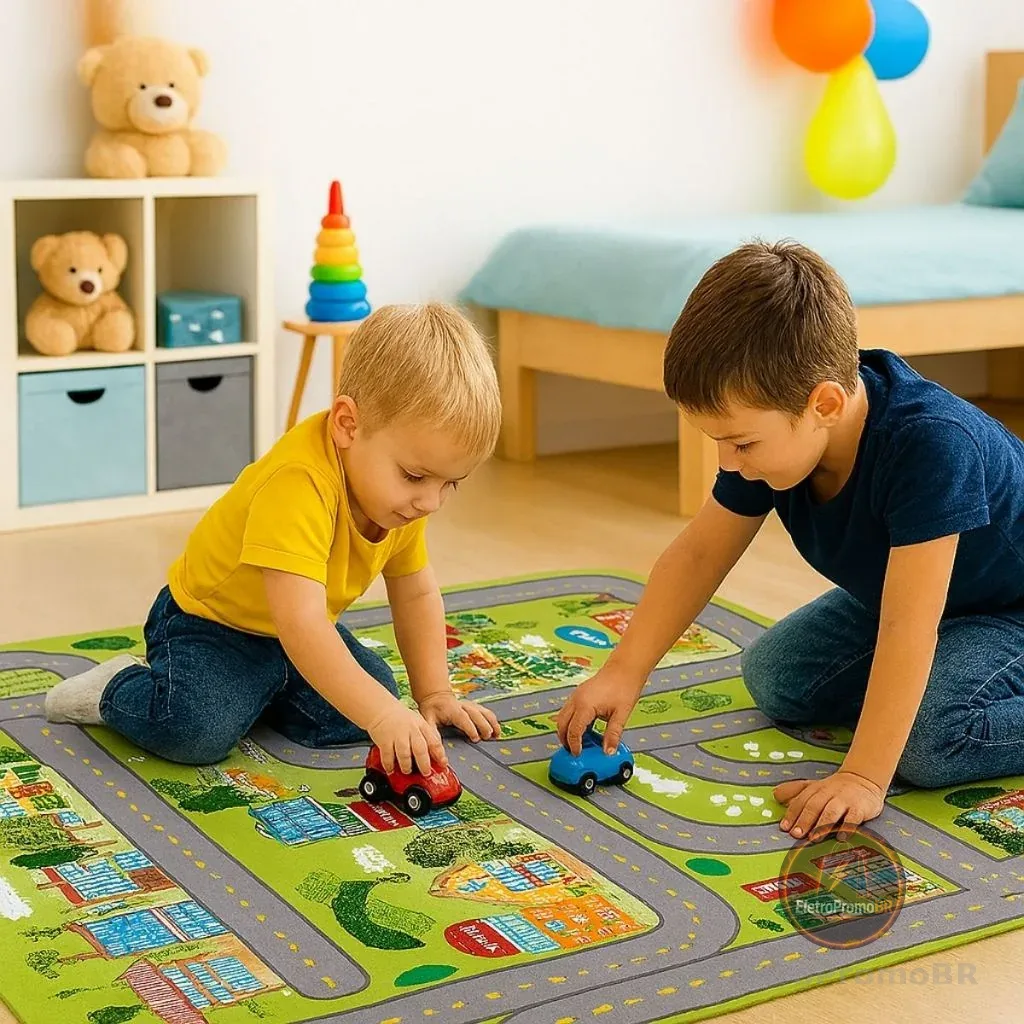 Tapete Pista de Carrinhos 150x100cm –  Hot Wheels | Dobrável, Lavável e Educativo Infantil