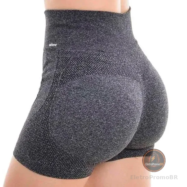 Shorts Selene Empina Levanta Bumbum Poliamida Academia Short Sem Costura Sem Transparência Cintura Alta