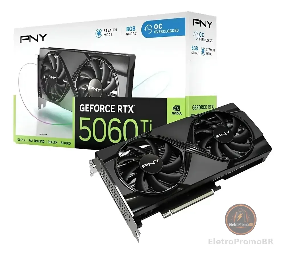 Placa De Video Geforce Nvidia Pny Rtx5060ti 8gb Oc Gddr7
