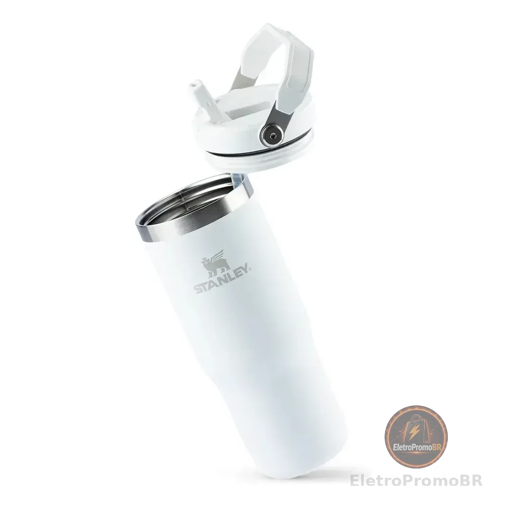 Garrafa Térmica Stanley Flip Straw Hidratação 887ml Frost Branco