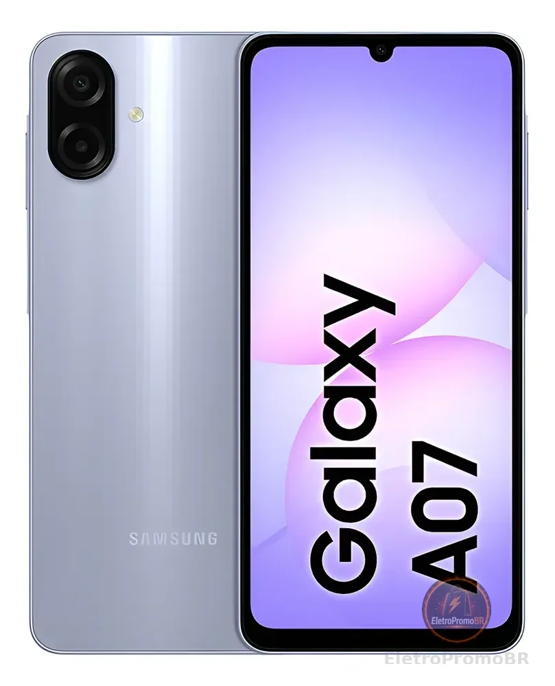 Celular Samsung Galaxy A07 256gb, 8gb, Câmera 50mp, Tela 6.7 , Proteção Ip54, Processador 6nm - Violeta