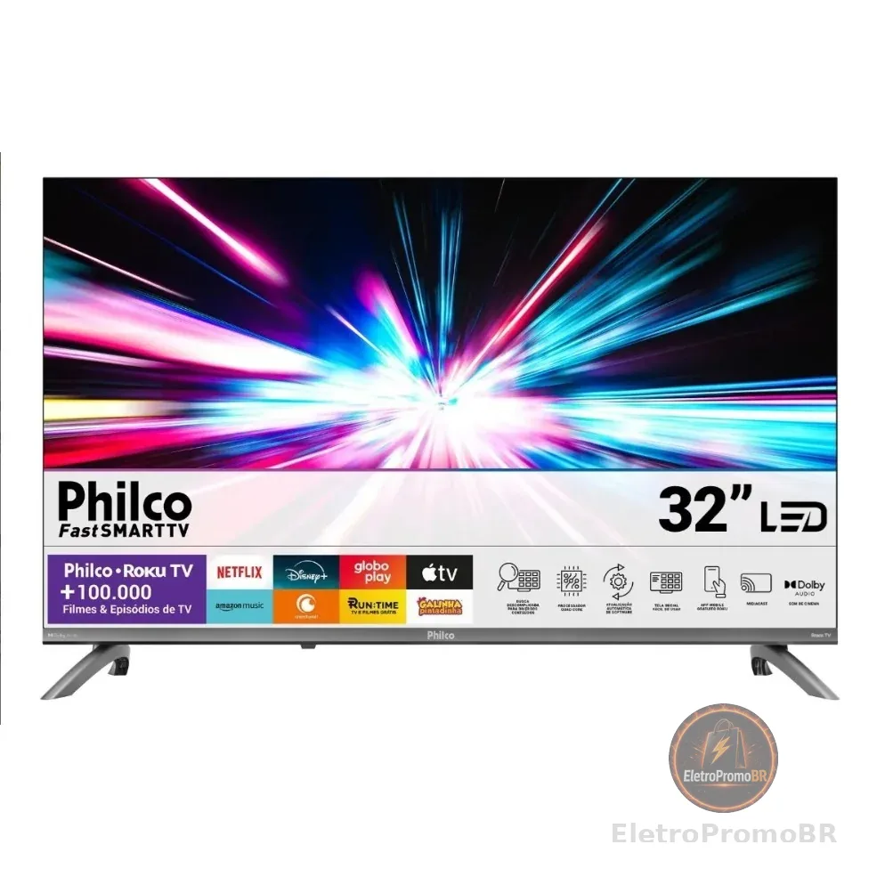 Smart Tv 32 Philco Roku Tv Dolby Áudio Hdr10 P32crb