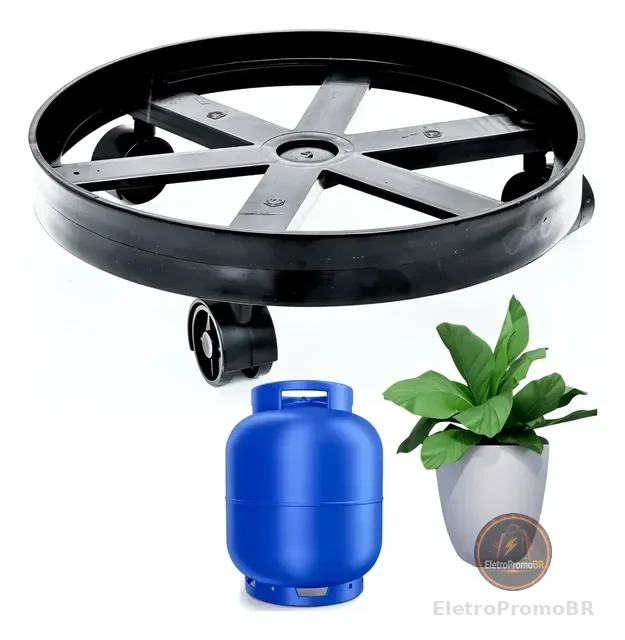 Suporte Para Botijão De Gás Vasos Galão Base Com Rodinha