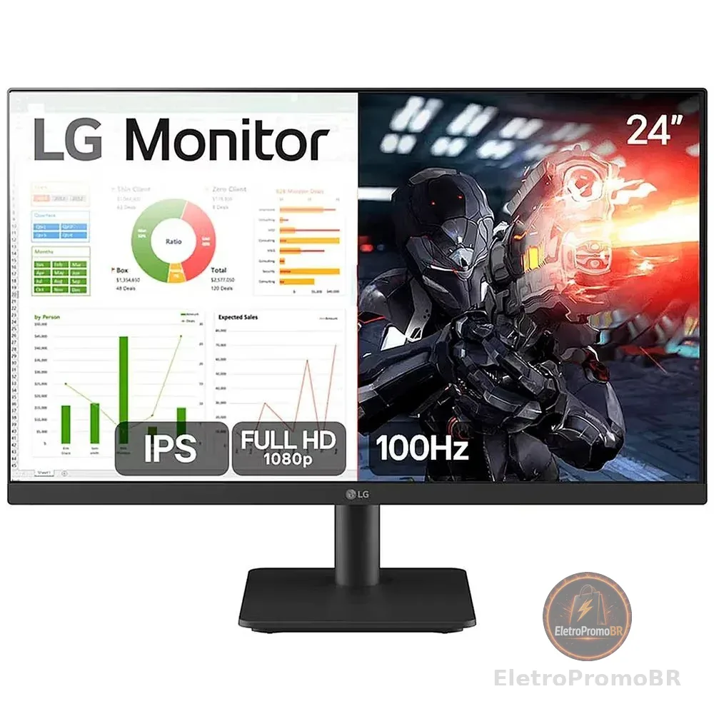 Monitor LG Gamer 24" 100Hz 5ms Full HD - 24MS500-B