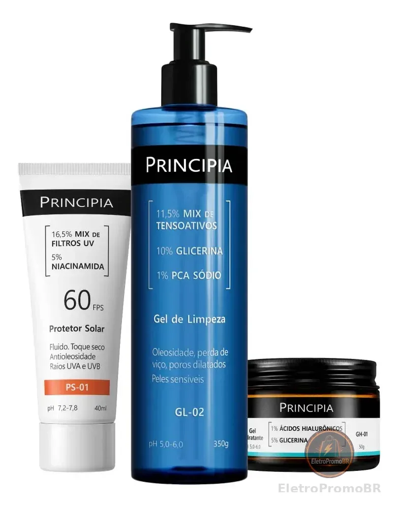 Principia Kit Gl-02 + Gh-01 + Ps-01 Todo Tipo De Pele Dia/noite