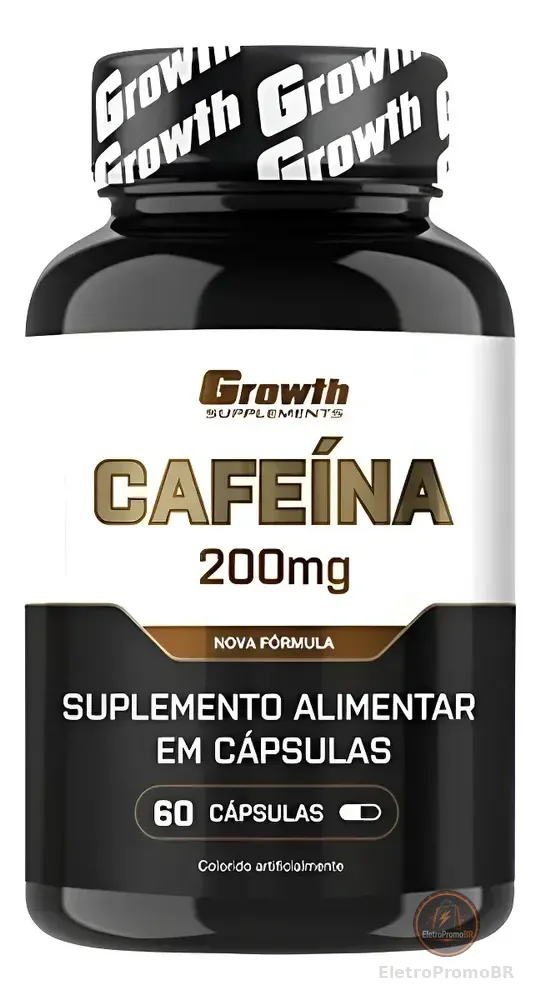 Cafeína 200mg (60 Caps) Termogênico Growth Supplements