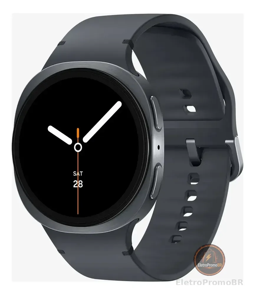 Smartwatch Samsung Galaxy Watch 8 40mm BT GPS, Branco com Pulseira Milanês Cinza-escuro