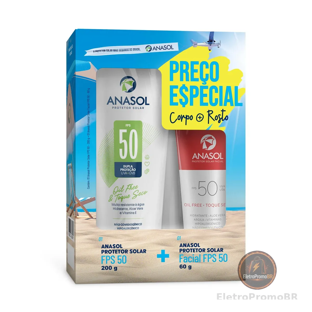 Anasol Conjunto Fps 50 Facial 60G + Fps 50 Corpo 200G