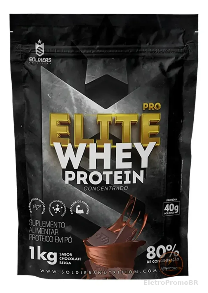 Elite Pro Whey Protein Concentrado 80% 1kg Soldiers Nutrition Suplemento Proteína Muscular