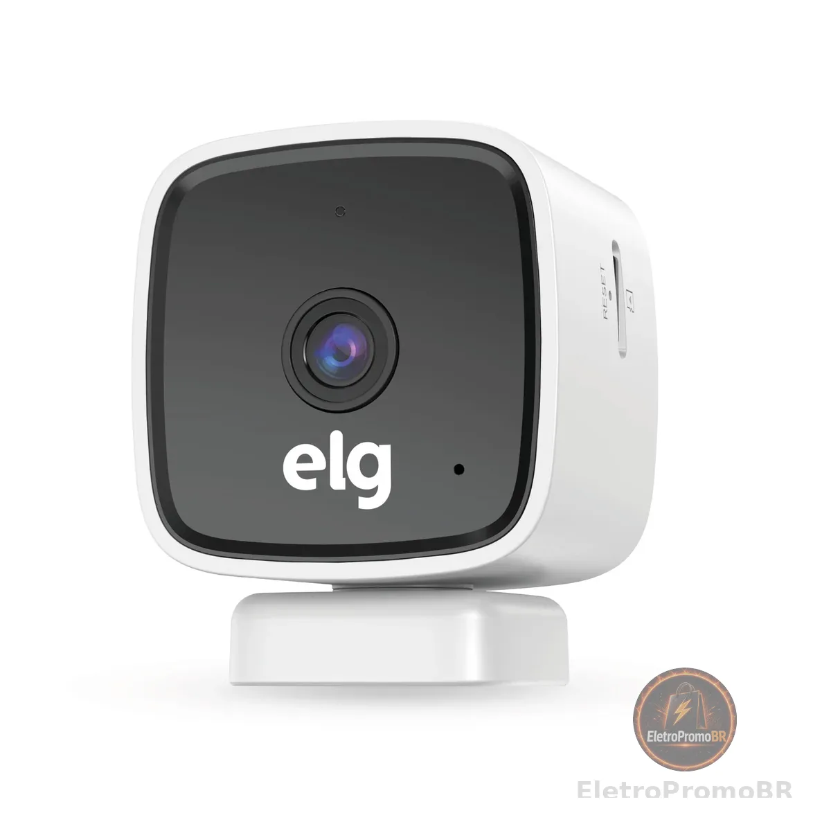 ELG, SHCI603, Câmera interna 1080P Full HD Inteligente Wi-Fi com Botão SOS, Áudio Bidirecional, Visão Noturna e Detecção de Movimentos, Branco