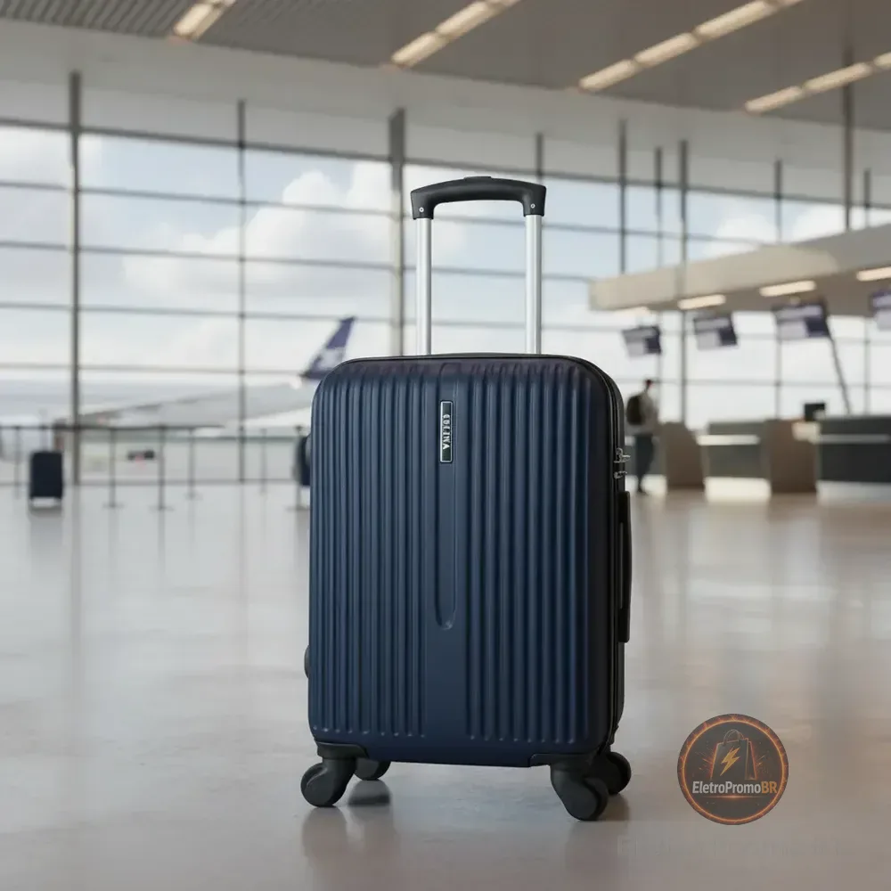 Mala De Viagem De Bordo Rígida 10kg Rodas 360° Medidas Anac Azul