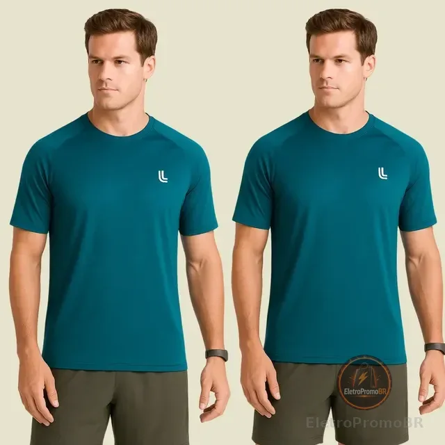 Kit 2 Camiseta Dry Masculina Fit Lupo Básica Academia