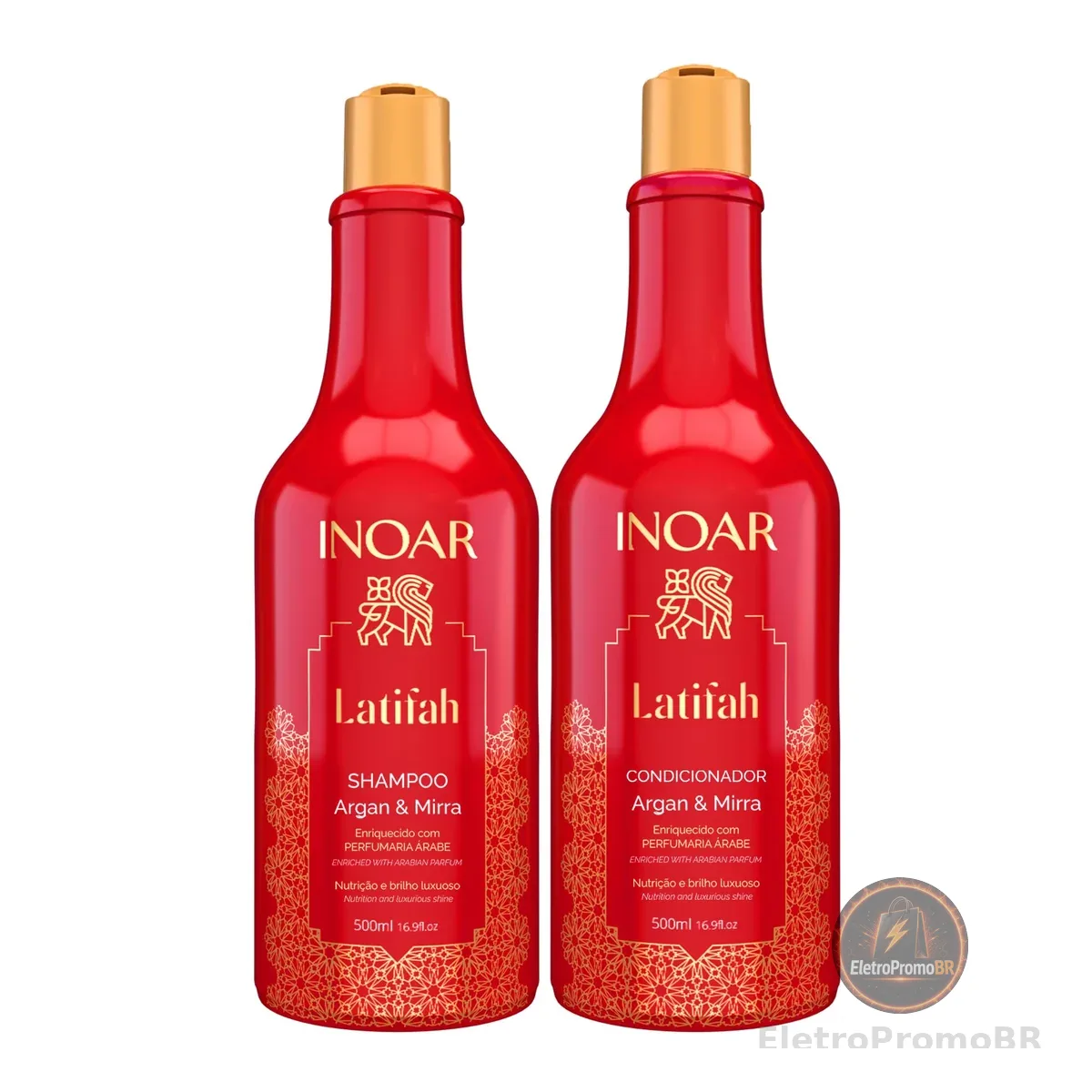 Inoar, Kit Latifah Shampoo e Condicionador Argan e Mirra 500ml