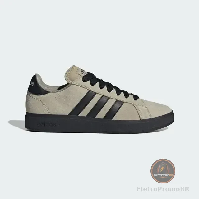Tênis Masculino Grand Court Base 00s adidas Woca/cblack/cblack Liso 39 Br