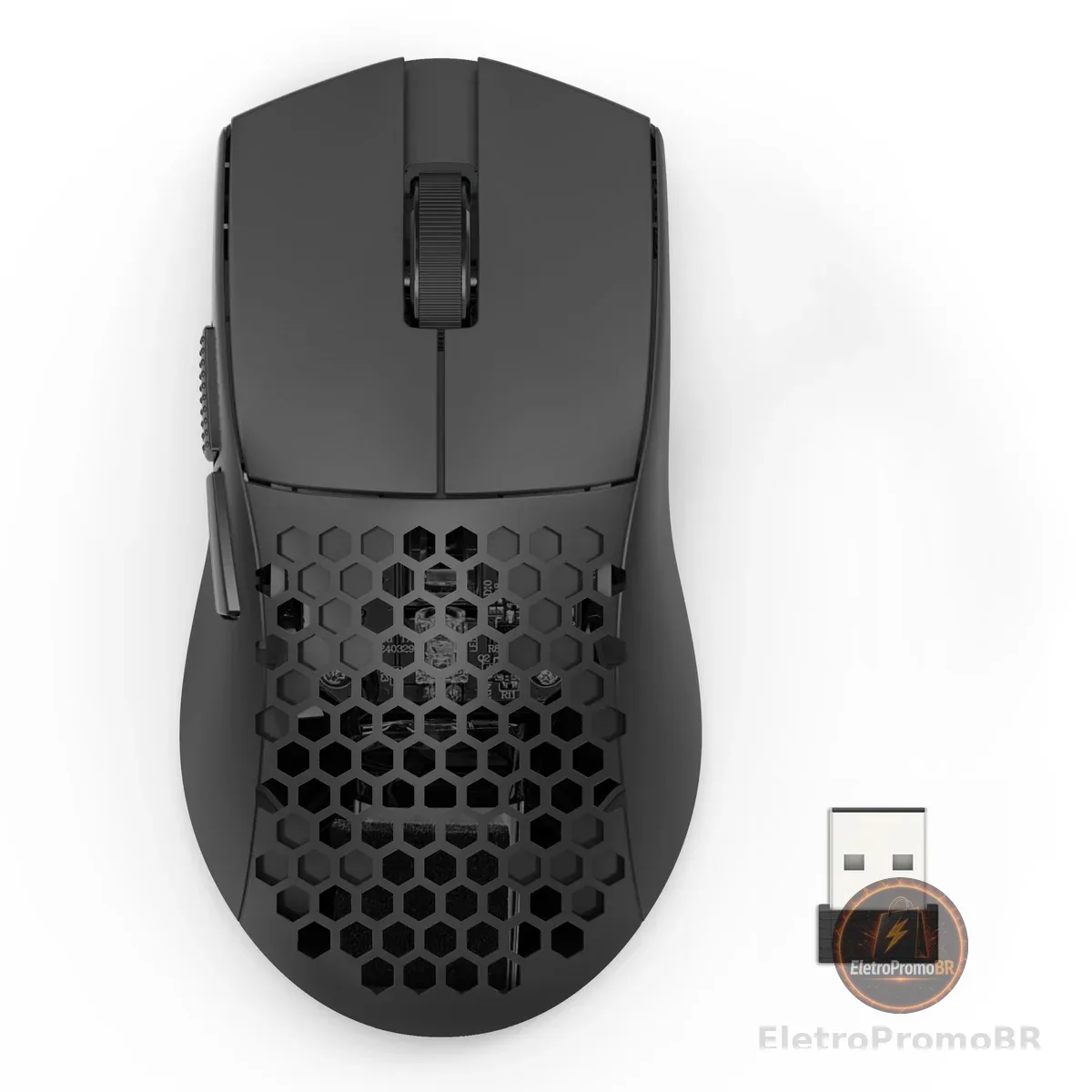 Mouse Gamer Redragon Astrolabe Lite Preto PAW3313 10000 DPI Sem Fio Tri-Mode USB 2.4GHz Bluetooth, USB Tipo-C Estrutura Perfurada Honeycomb 49g Cabo Paracord M725-LIT