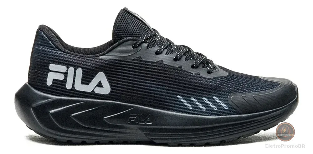 Tênis Fila Sprint Masculino Esportivo Caminhada Confortável Preto/grafite Liso 41 Br