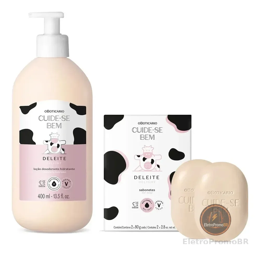 Combo Cuide-se Bem Deleite: Loção Corporal 400ml + Sabonetes