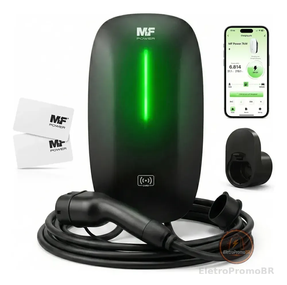 Carregador Veículo Elétrico MF Power Wallbox Tipo 2 32A 7kW 220V IP65