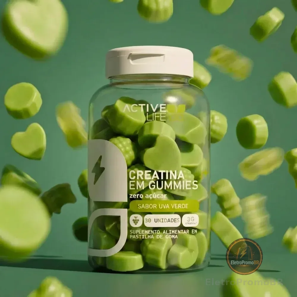 Creatina Gummy Uva Verde 30un - Active Life Uva Verde