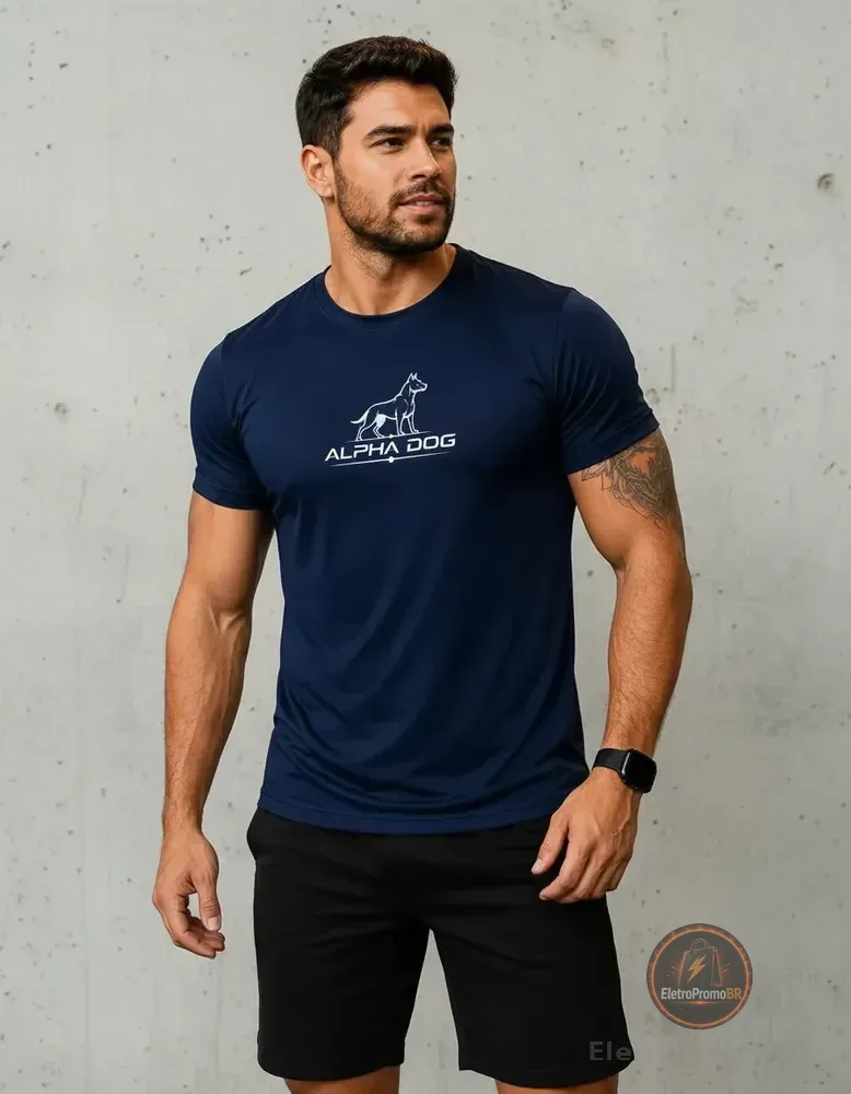 Camiseta Masculina Dry Fit Uv Polo Joker Azul G
