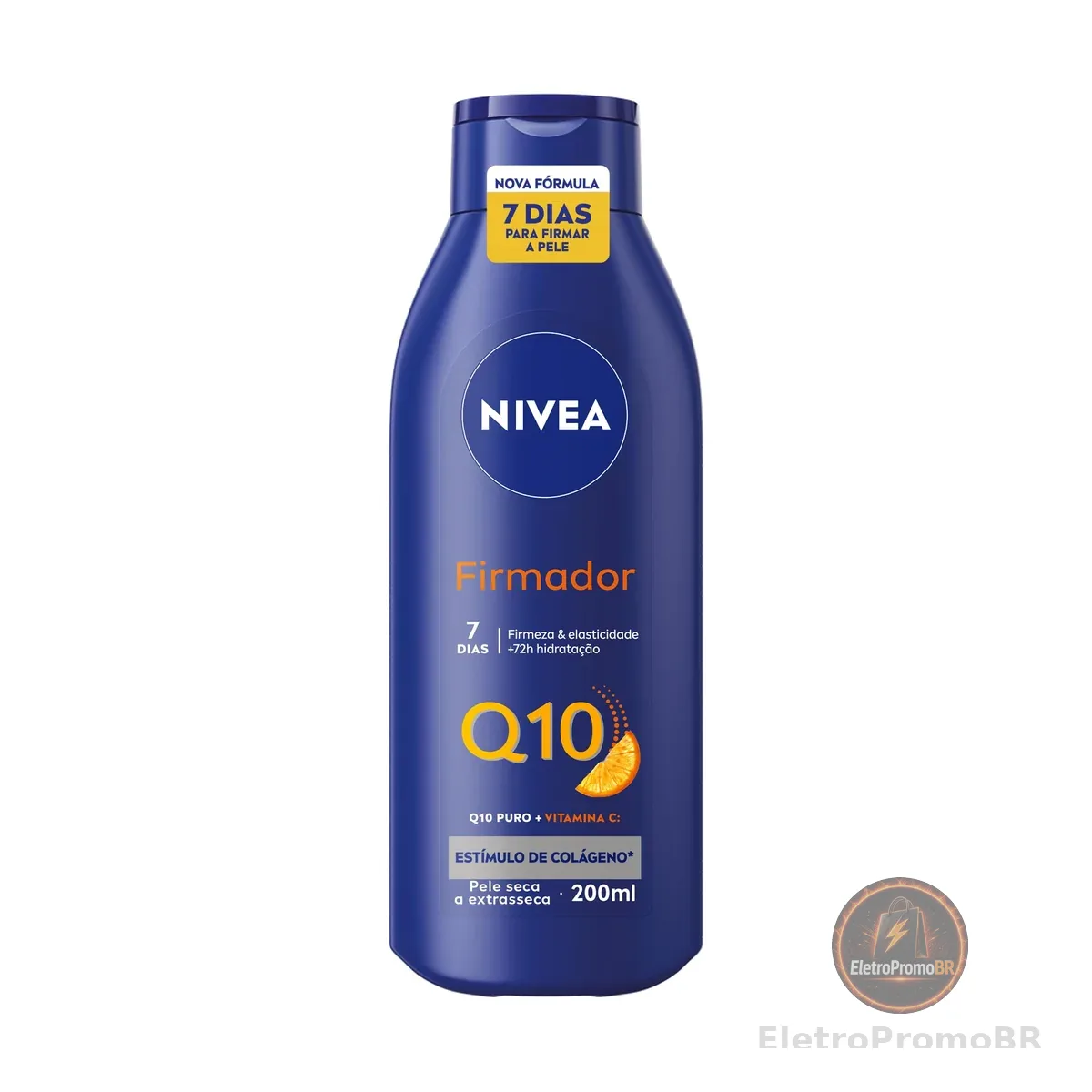 NIVEA Loção Hidratante Firmador Q10 + Vitamina C 200ml, Hidratação Intensa 48h, Pele Firme e Elasticidade, Corporal, Pele Seca e Extrasseca