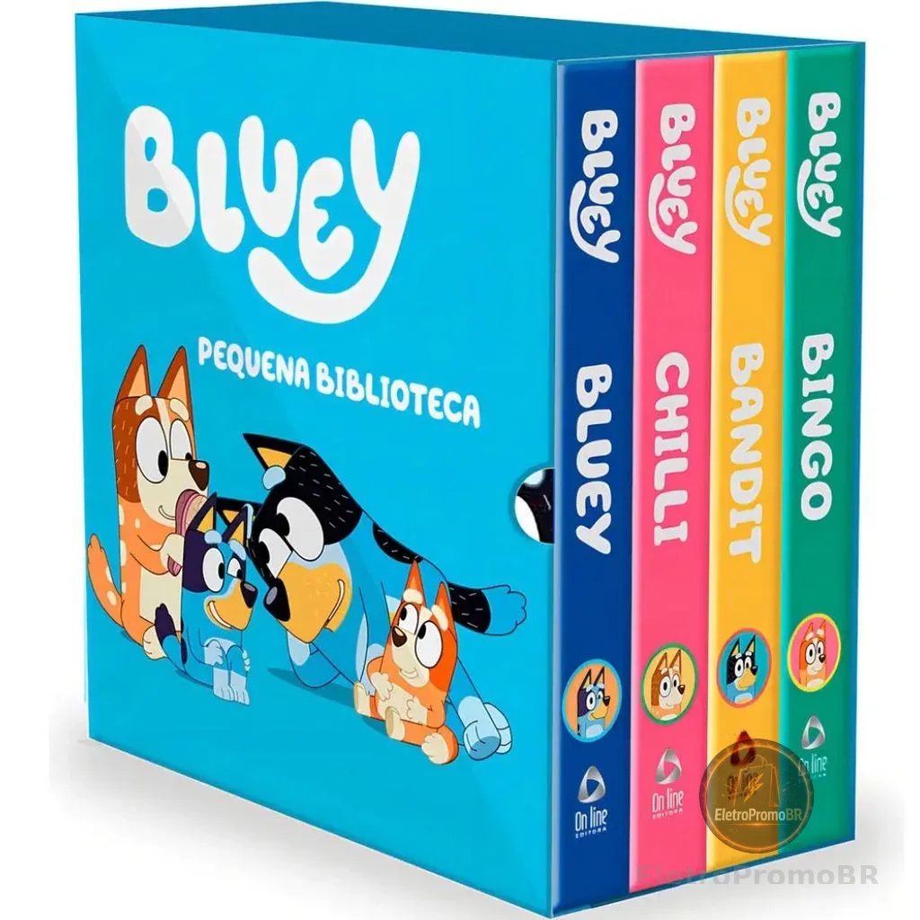 Box com 4 livros Bluey  | Pequena Biblioteca da Bluey