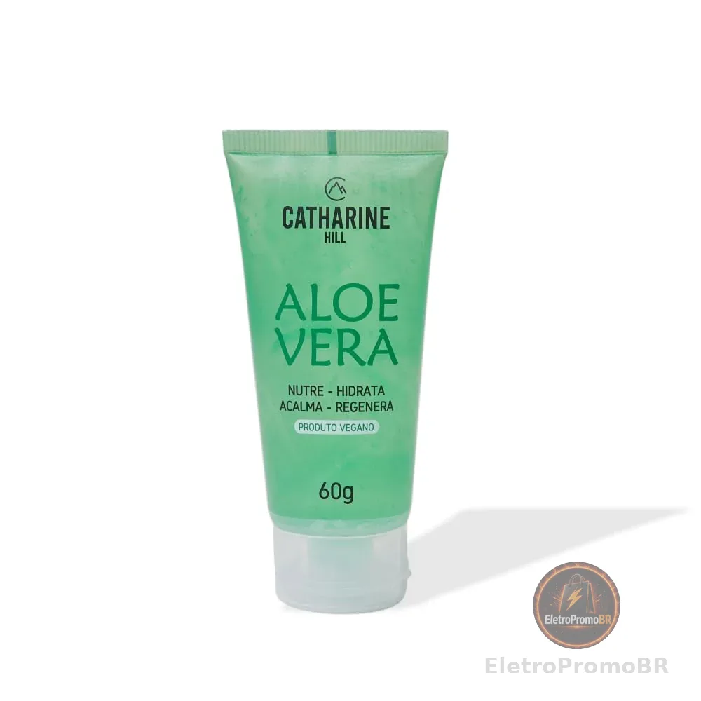 Catharine Hill Gel Aloe Vera Self Care 60ml Refrescante Hidratante Calmante Cicatrizante Livre de Parabenos Base Makeup