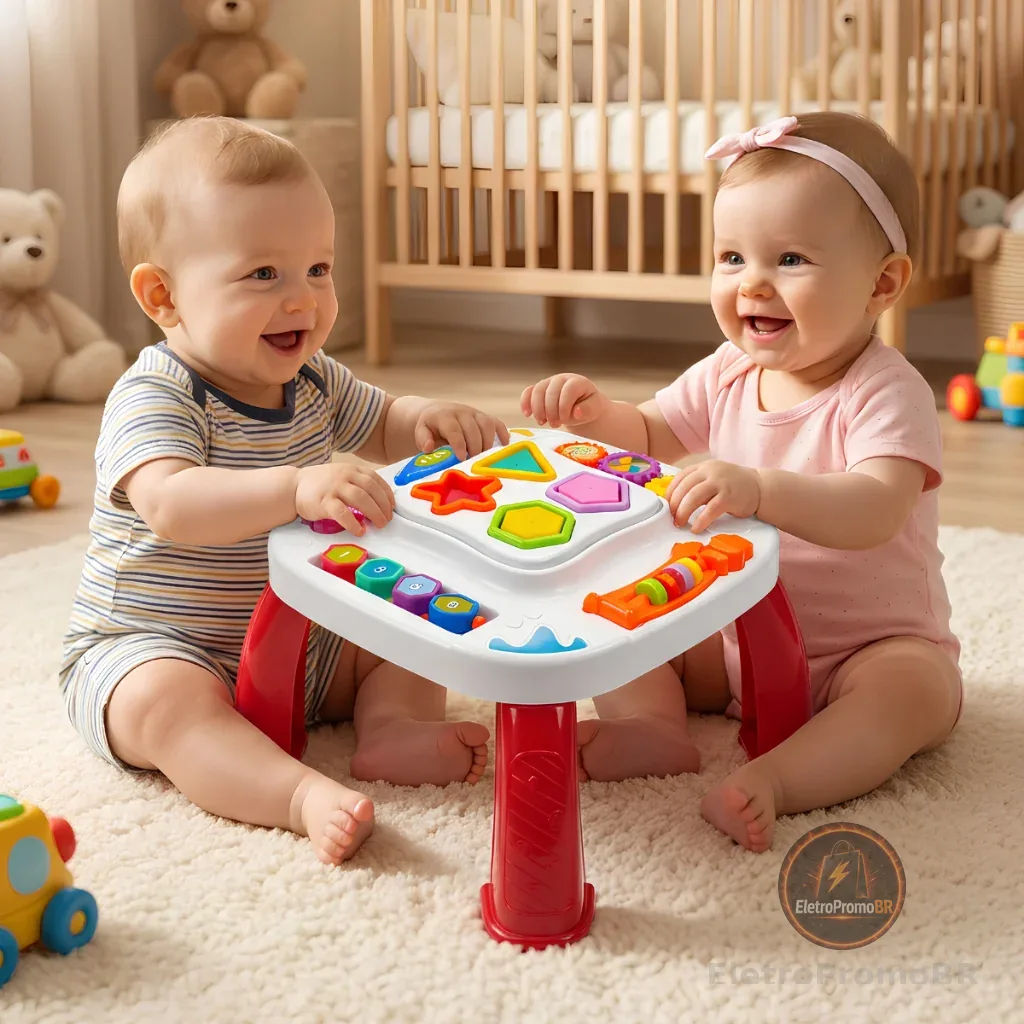 Mesinha Didática Infantil Educativa Sensorial Bebê Mesa Divertida Atividades Interativas Encaixar