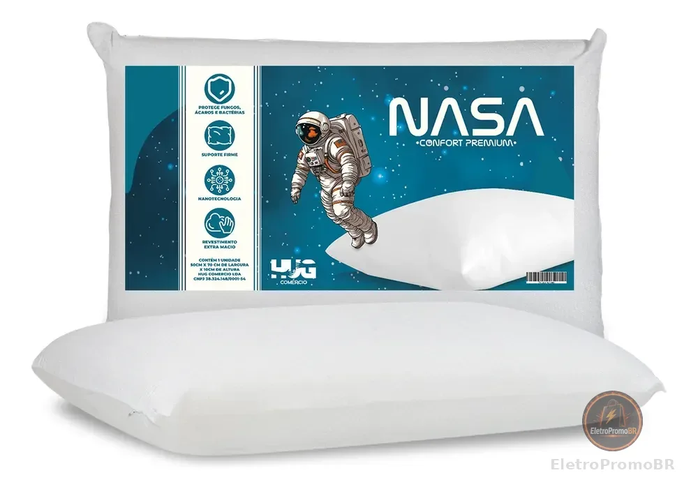 Travesseiro Hug Nasa Viscoelástico Antialérgico