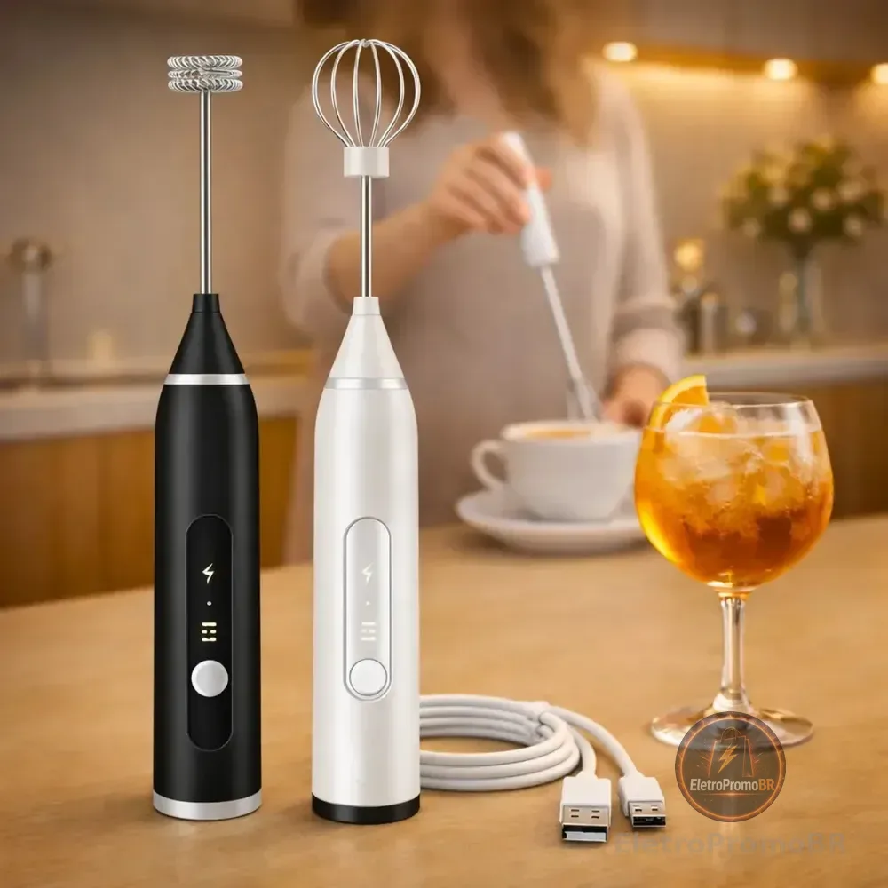 Mini Mixer Misturador De Bebidas Elétrico 2 Em 1 Portátil Recarregável Mexedor De Ovos Whey Leite Café Espuma Shake Drinks Capuccino Suco Comica
