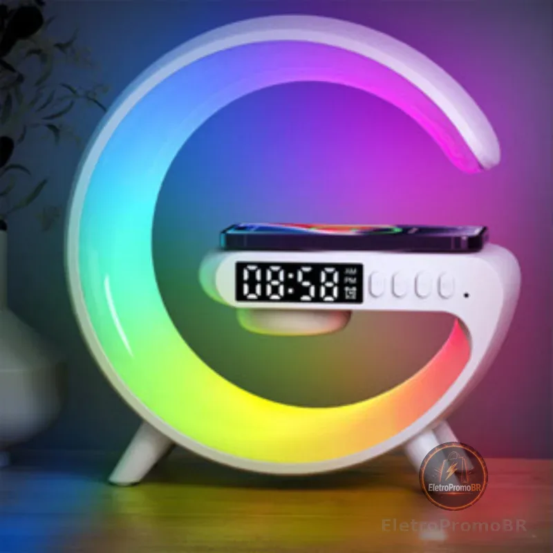 G-speaker Luminária Caixinha De Som Carregador Por Indução Sem Fio Alto-falante Via Bluetooth