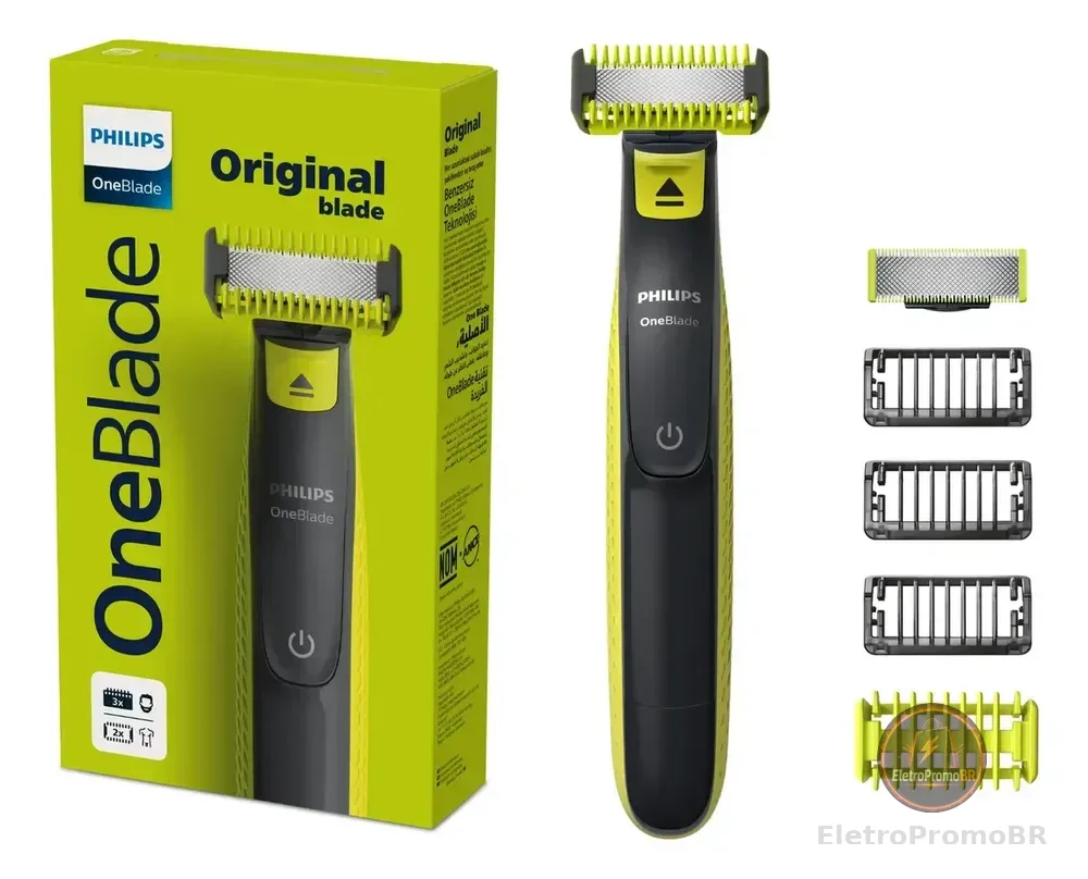 Barbeador e Aparador Elétrico Philips OneBlade para Rosto & Corpo Sem Fio e À Prova D'Água - QP2824/10
