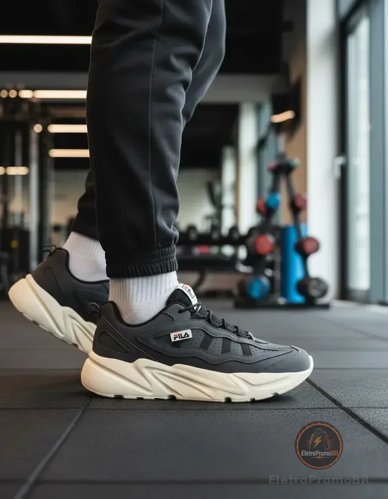 Tênis Masculino Street Fit 3 Fila Grafite/preto Liso 40 Br