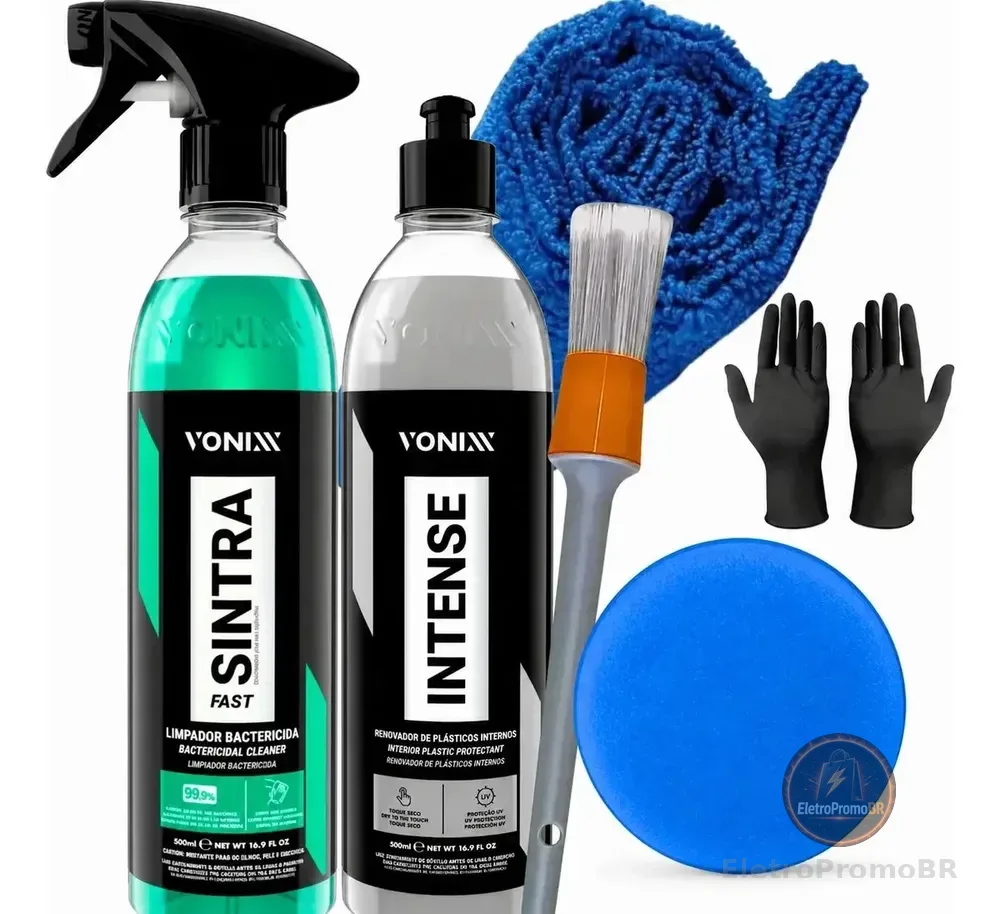 Kit Limpeza Automotiva Interna Vonixx Sintra Fast + Intense 500ml