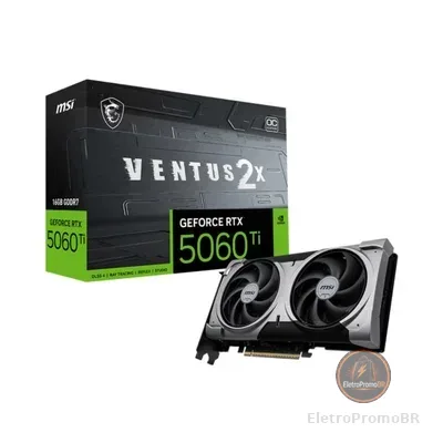 Placa De Video Msi RTX 5060 Ti Ventus 2x Oc Plus 16gb Gddr7 - 912-v535-027