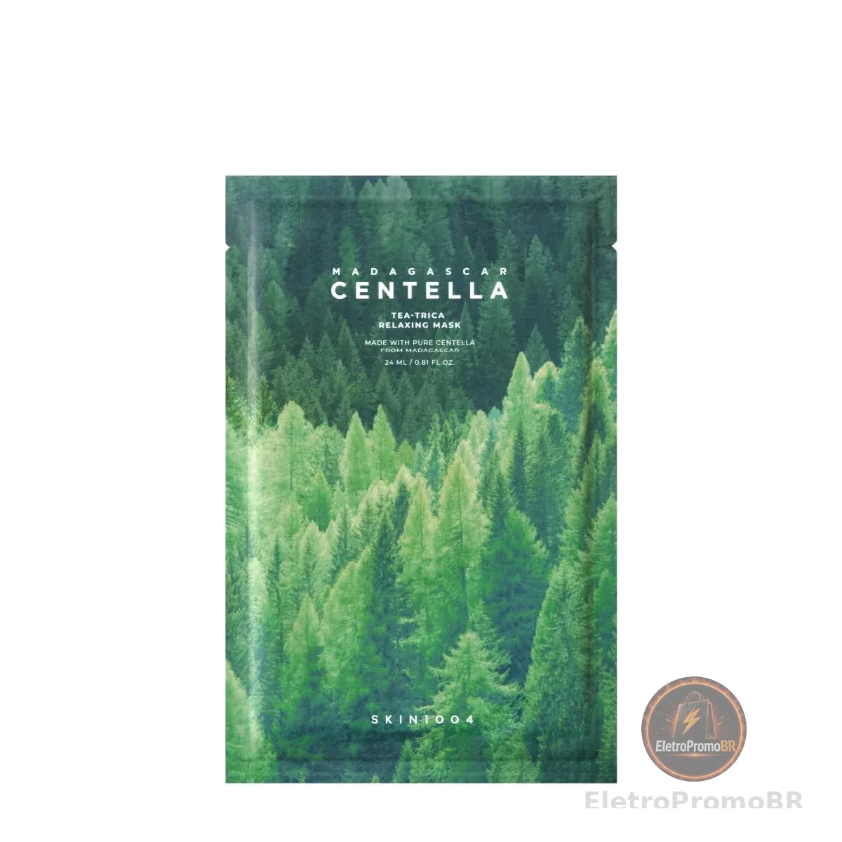Skin1004 Máscara Facial Tea-Trica Relaxing Sheet Mask com Tea Tree, Centella Asiática e Ácido Salicílico para Purificar, Acalmar e Proteger C/1 un